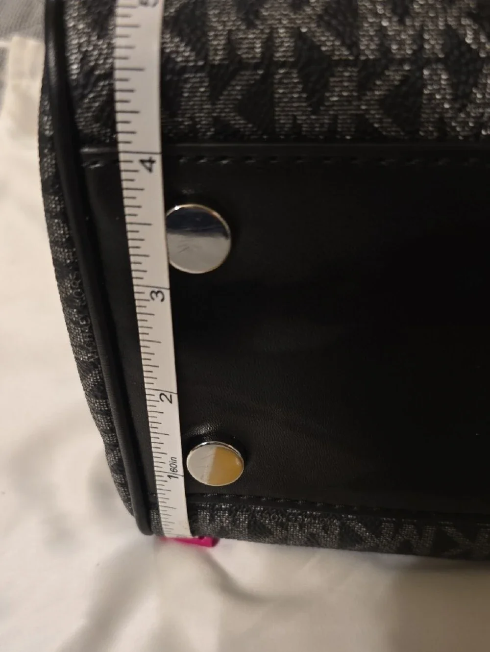 Michael Kors Black and Gray Logo Chain-Handle Shoulder Bag